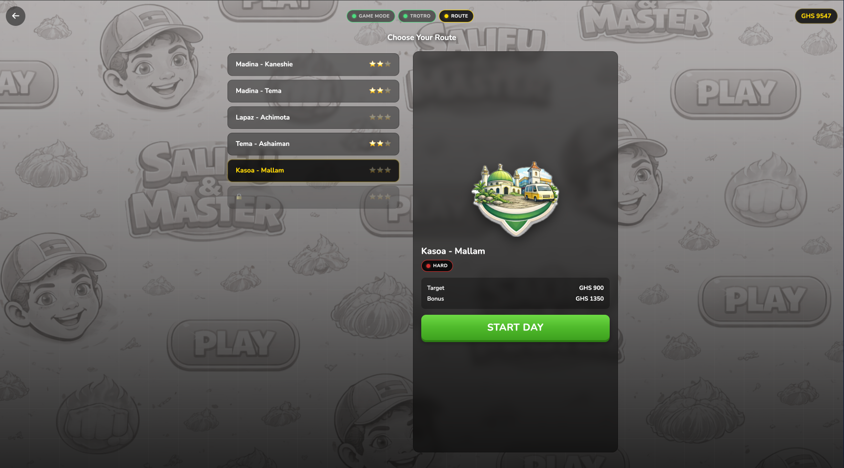 Route Difficulty & Unlock System